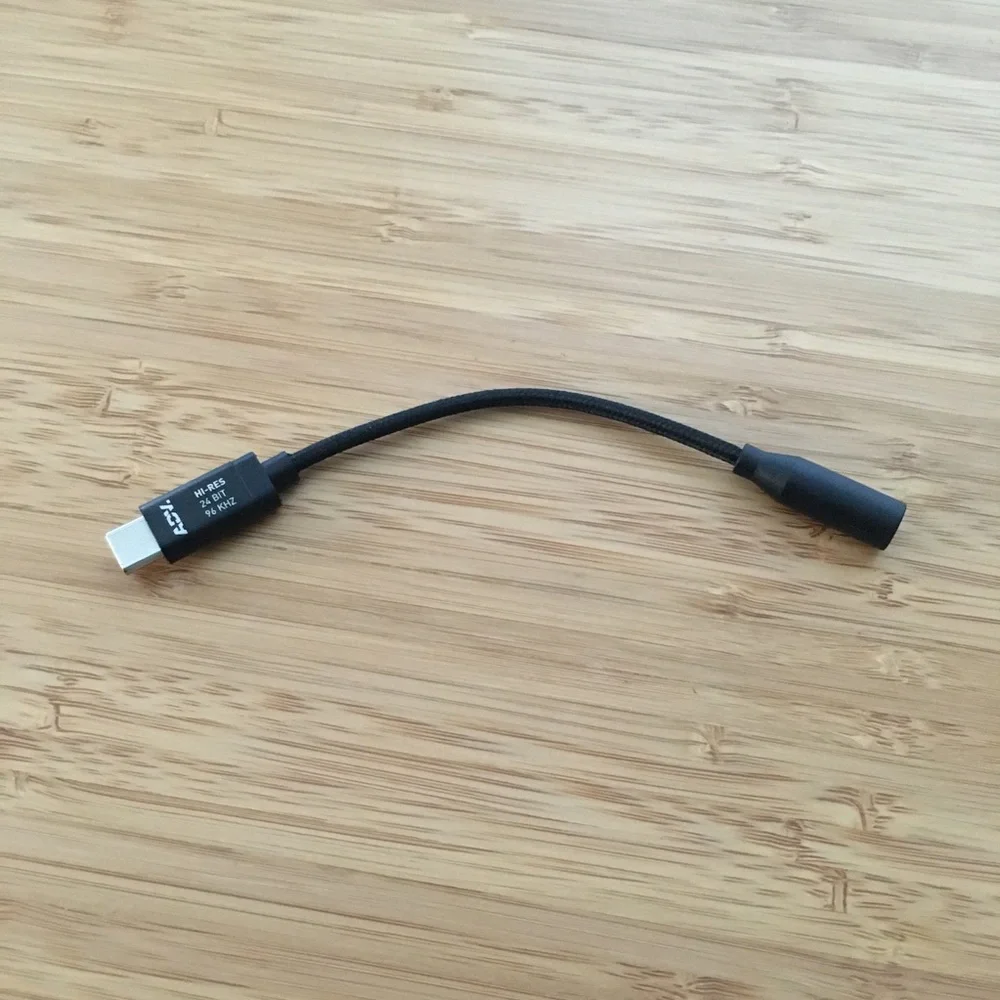 ADV USB C to 3.5mm Audio Jack Adapter Cable Female Black | 5.5 Inches